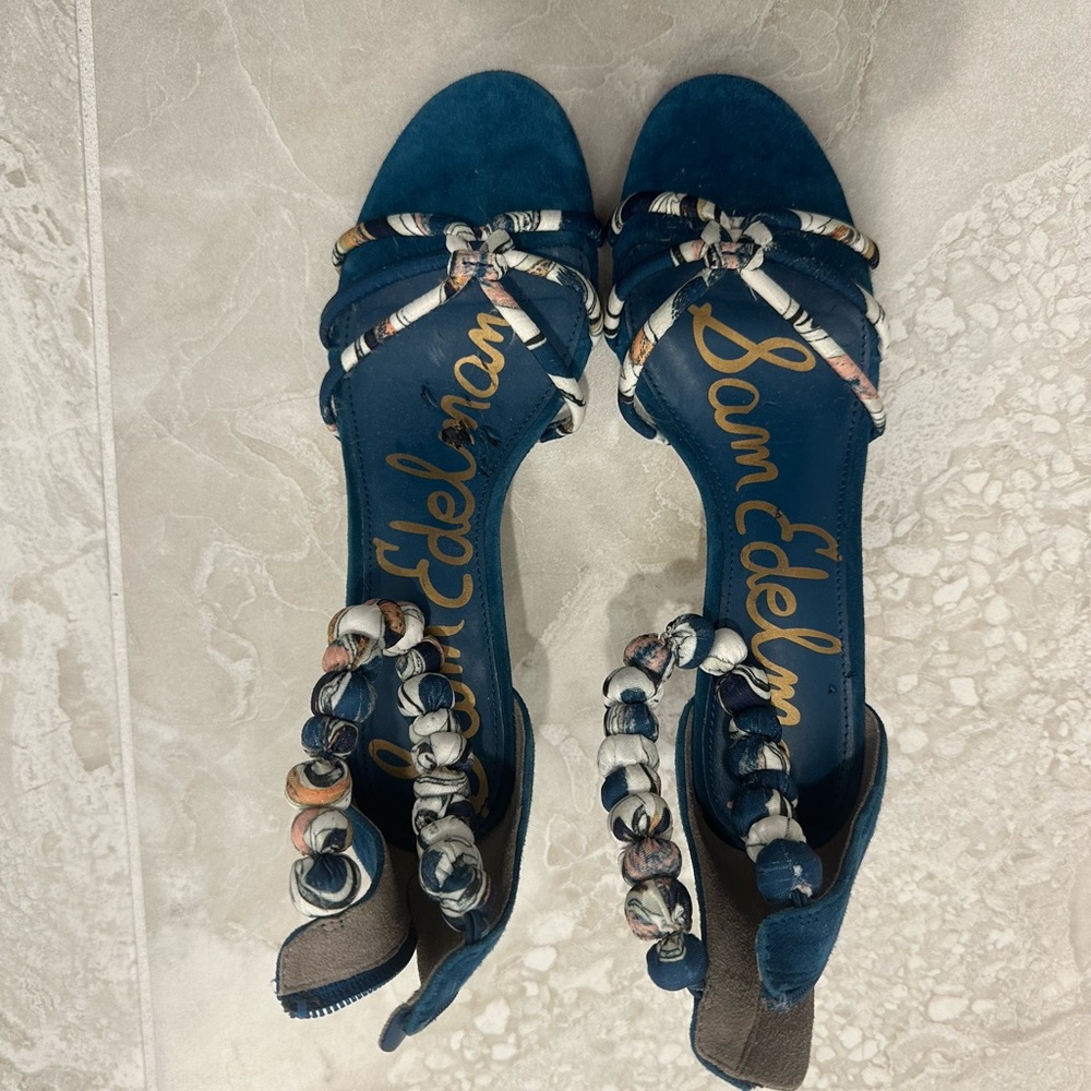 Sam Edelman Navy and Multicolor Strappy Sandals